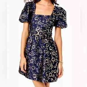 NWT Lilly Pulitzer:Low Tide Navy and Gold holiday dress. Never worn sz. 16